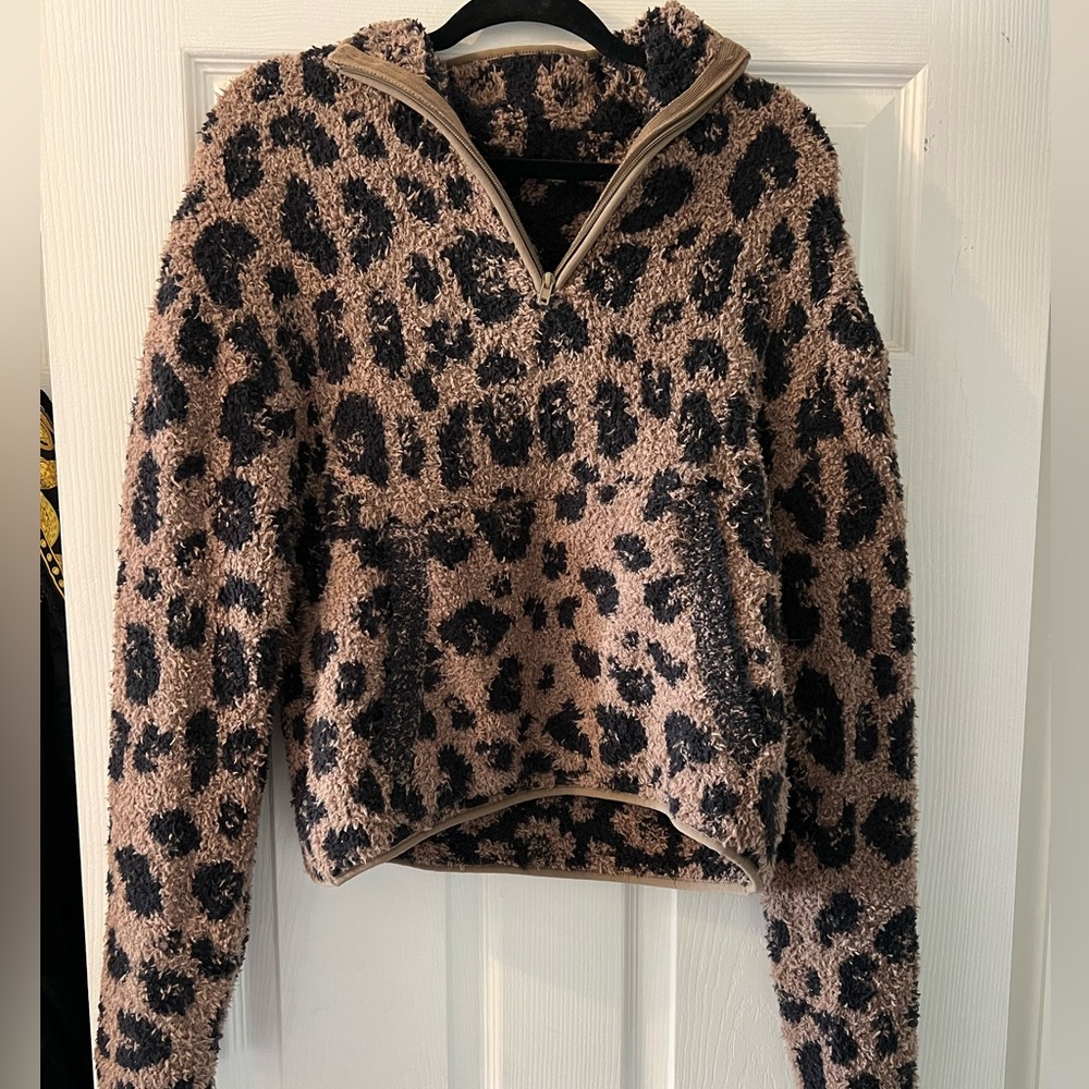 Skims Leopard Print Fleece Jacket